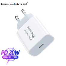 Adaptador de carga rápida para móvil, Cargador USB tipo C de 18W y 20W, PD, para IPhone 12, Mini Pro, 11, XR, X, 8 Max, Puerto PD de viaje para UE y EE. UU., 2020