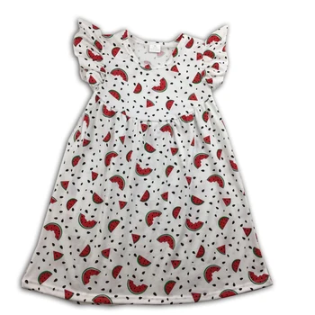 

Hot patterns boutique dress summer style dress girls flutter sleeve ruffle girl dress