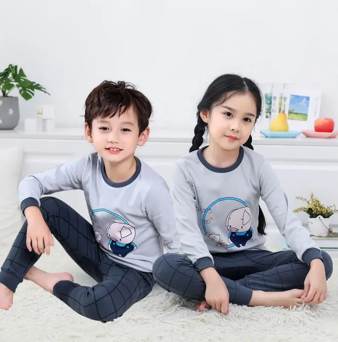 color at picture Детская одежда для сна для мальчиков зимние хлопковые комплекты для маленьких девочек Детская домашняя одежда, пижамы для мальчиков, детская одежда для сна, От 2 до 13 лет одежда для подростков - Цвет: color at picture