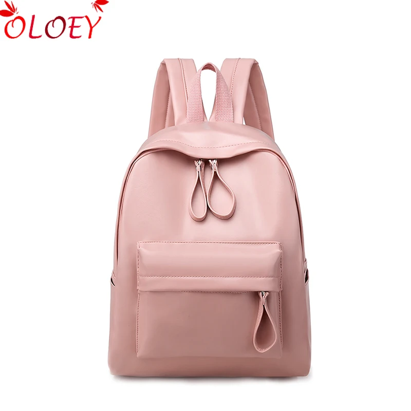 

2019 New design simple style korea fashion trends girls backpack shoulder bags lovely bags Delicate solid preppy backpack lady