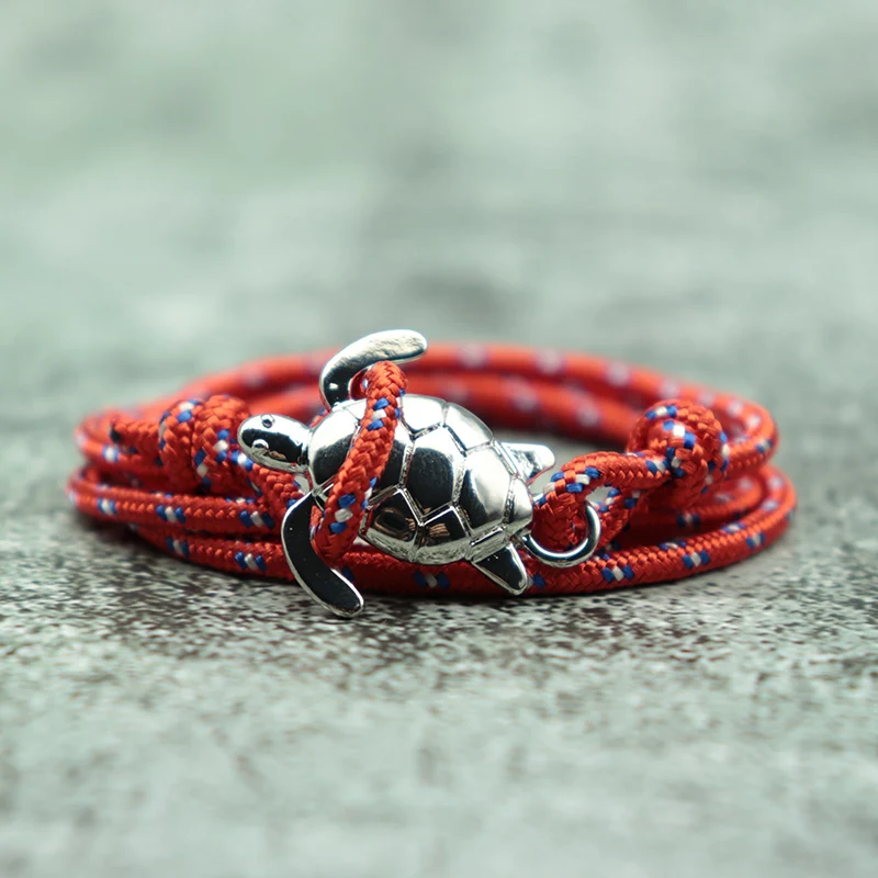 Fashion Handmade Paracord Sea Turtle Bracelet Charm Multilayer Rope Viking Braclet For Men Women Wristband Jewelry Pulseira | Украшения и