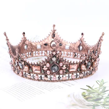 

Hot Selling Alloy Retro Inlaid Pearl Crown Tiara Wedding Hair Accessories Hair Accessories Jewelry Hair Accessories Head