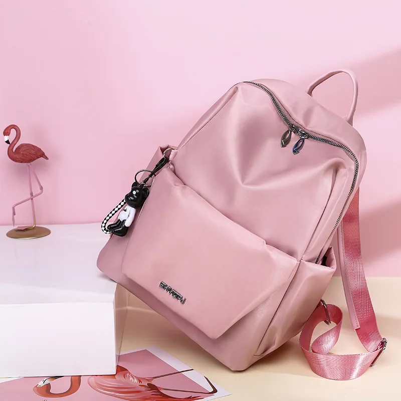 

Fashion Backpack Shoulder-Bag Female-Bag Travel Solid-Color Casual Women's Simple Dual-Use