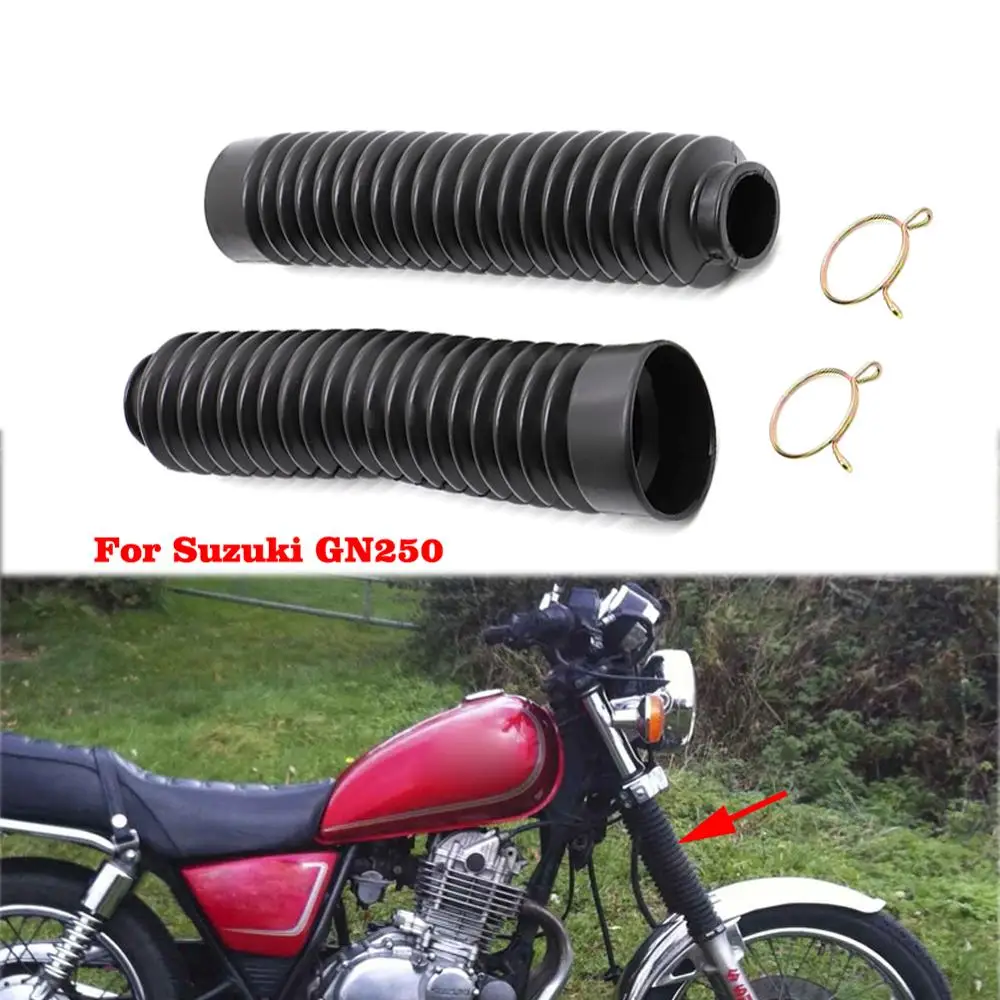 2 PIECE Motorcycle Fork Dust Cover Hoop Protect Front Fork Shock Absorber Rubber Guard For Suzuki GN250 GN 250