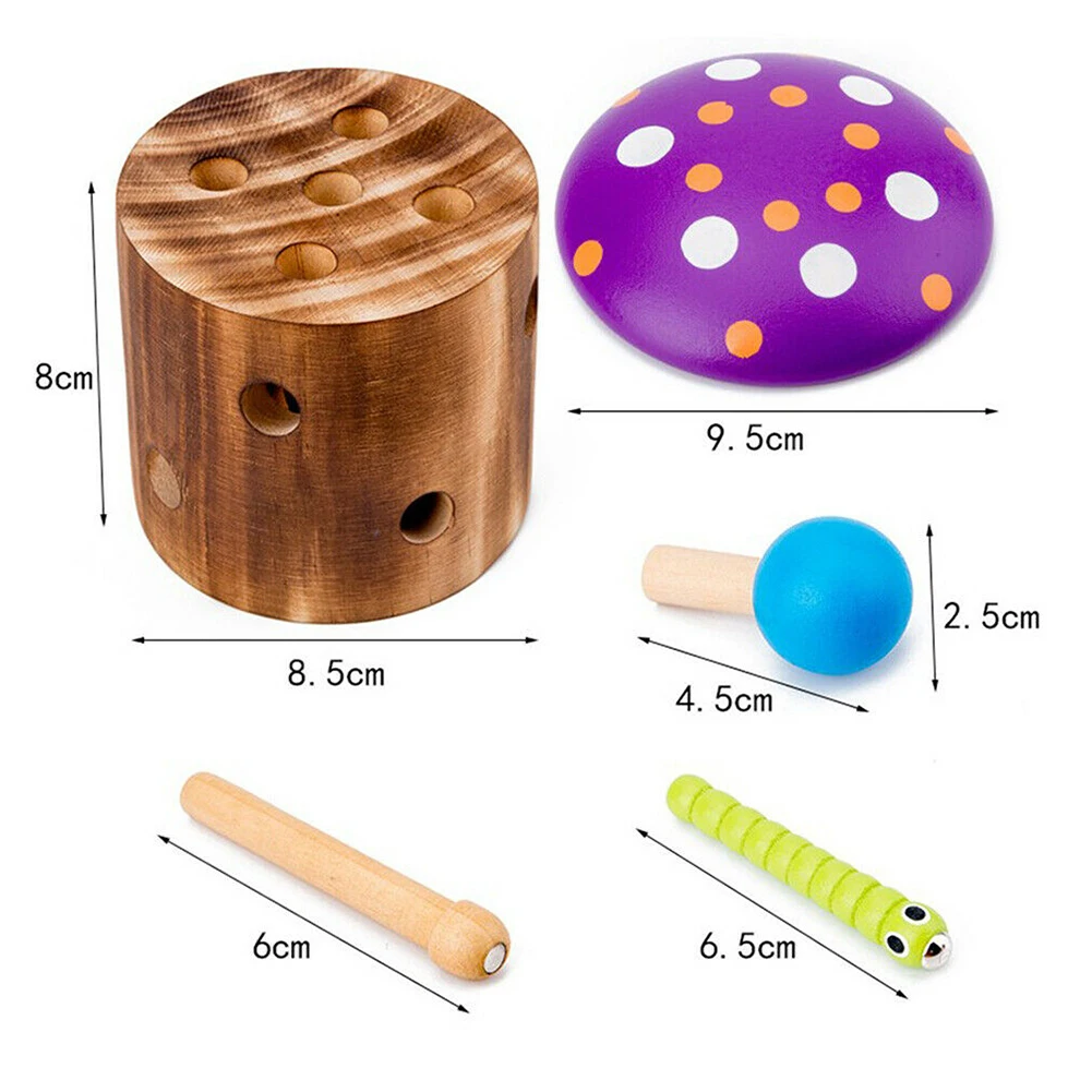 Грибная крыша пень магнитные игрушки ручной глаз координация восприятие цвета дома Забавный детский подарок интеллект ловить червя игровой набор