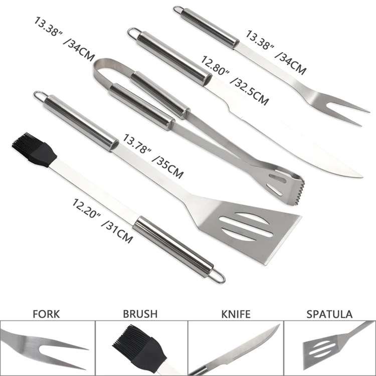 Stainless Steel BBQ Tools Set  (7) 750x