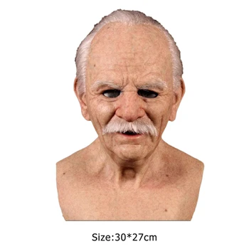 

Old Man Ful Face Latex Masks Lifelike Simulation Grandpa Head Mask Halloween Prop Mask Novelty Horror Party Mask Carnival