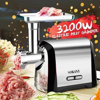 

Electric Meat Grinder 3200W Stainless Steel Powerful EU Plug Kitchen Food Chopper Multifunction Sausage Meat Grinders Processor