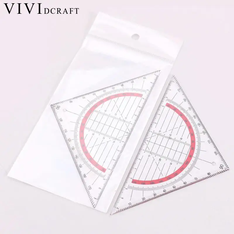 Functional Plastic Triangle Ruler Patchwork Measurment Kids School For Patchwork Angle Tools Stationery Ruler Vividcraft Re X1V2 plastic ruler triangle ruler