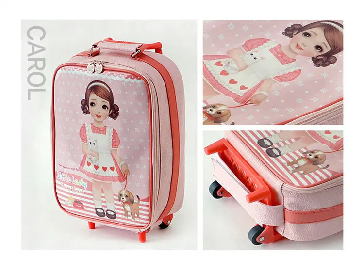 Cartoon Kids Suitcase for Boys Girls Wheeled Suitcase Child Luggage Travel Trolley Suitcase Children Rolling Luggage Suitcase