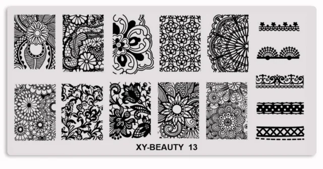 1 Pcs Mixed Design Line Animals Stainless Steel Nail Stamping Plates Rectangular Image Template DIY Manicure Stencils Tools XY-BE 13