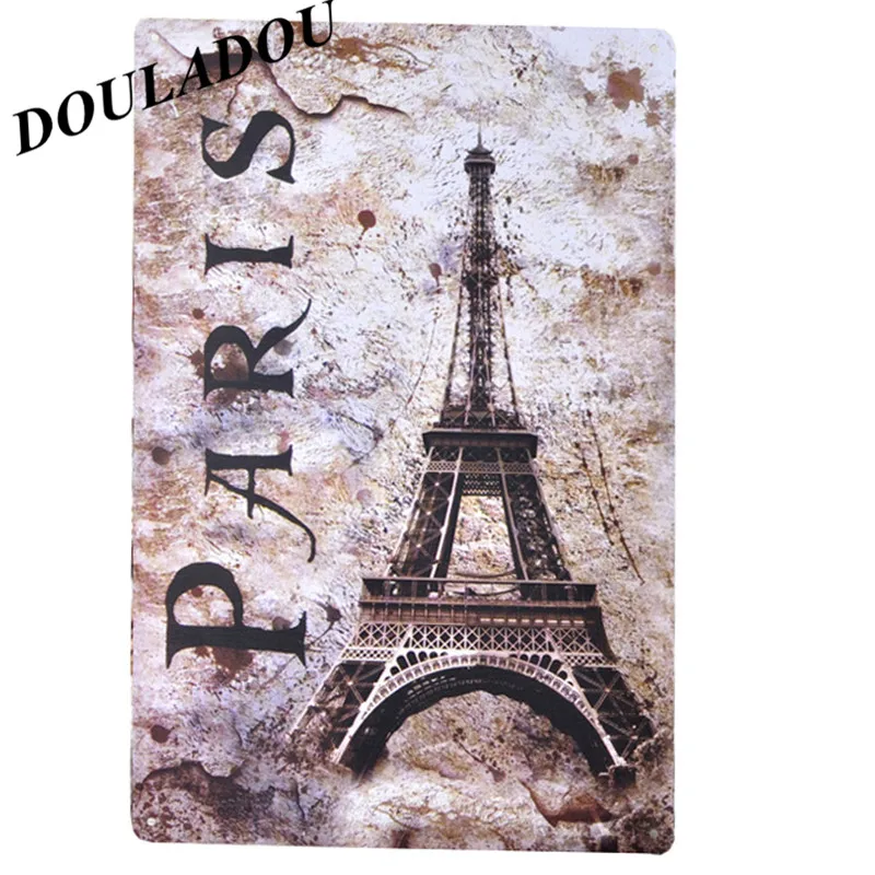 [Douladou] Big Ben Arc de Triomphe строительные работы жестяная вывеска магазин Паб Клуб Бар Отель украшения стены Винтаж Бар Decor20x30CM - Цвет: 9