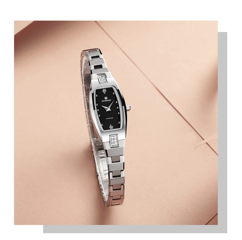 STARKING ювелирные часы женские кварцевые часы с сапфировым стеклом вольфрамовый стальной браслет маленький циферблат женские часы montre femme