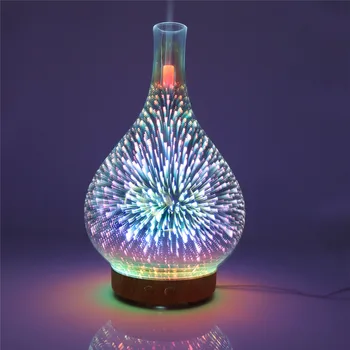 

Glass Night Lights Diffusers Humidifier 7 Colour Changing LED Lights Aroma Diffu USB Fogger Mist Maker for Home Office Car