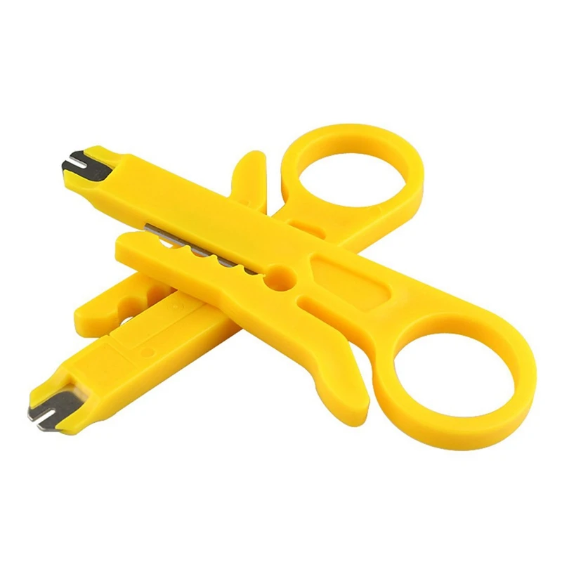 

100Pcs/Lot Network Cable Cutter Stripper Plier Punch Down Hand Tools Mini Portable Simple Data Cable Wire Plier