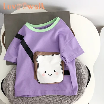 

Boys/Girls T-Shirt Cartoon Print Kids Tshirt Casual Short Sleeve Tops Clothing 3D Decoration Soft Summer Kids Girls Tops 1-6Year