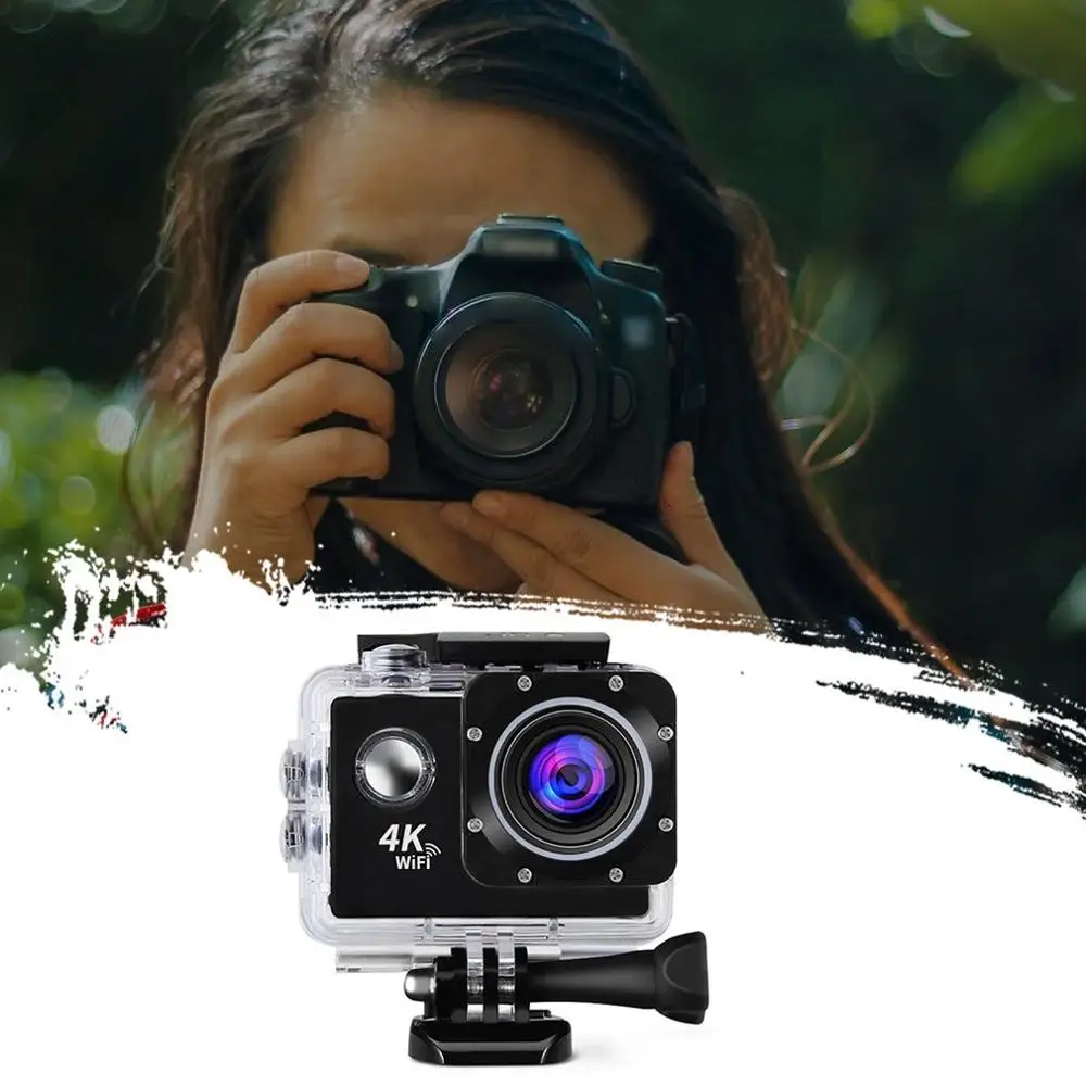 Воздушная экшн камера Full Hd Allwinner 4K 30Fps Wifi 2 0 &quotэкран Экшн мини 30 М Подводная