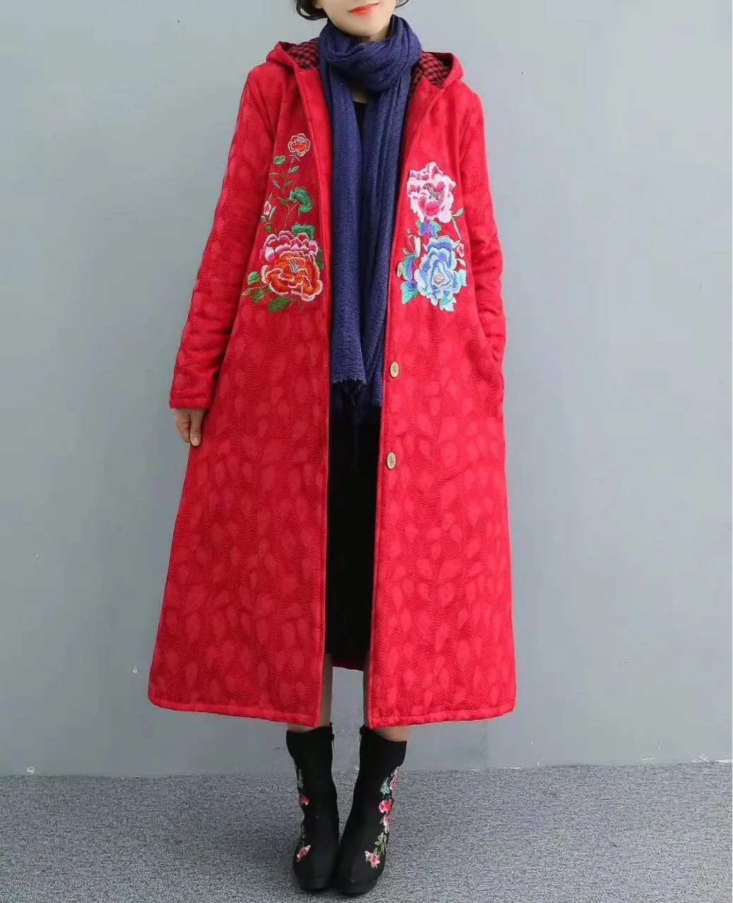 

Cotton Coat Women's Mid-length Slim Fit Slimming Cotton-padded Clothes 2018 New Style Winter Thick Ethnic-Style Cotton Demon Chi