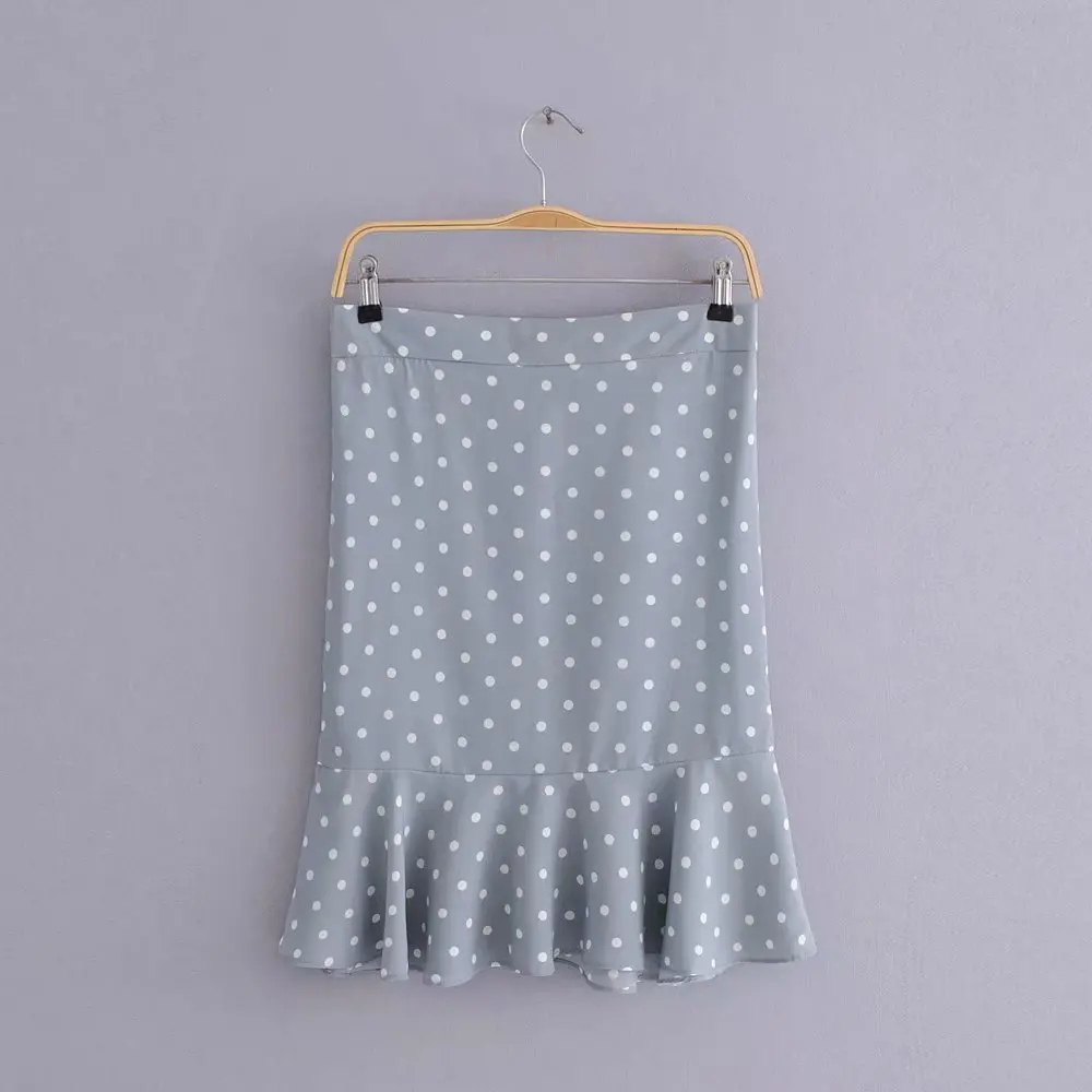 

Western Style New Style Polka Dot Flounced Ladies' Versitile High-waisted Sheath Skirt Short Skirt Women's Dress F20-9296