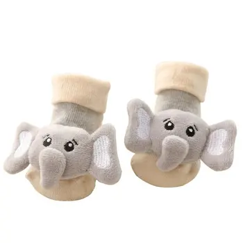 

1Pair Cartoon Baby Cotton Socks Non Slip With Bell Floor Socks Baby Floor Socks Cotton Socks Baby Toddler Shoes