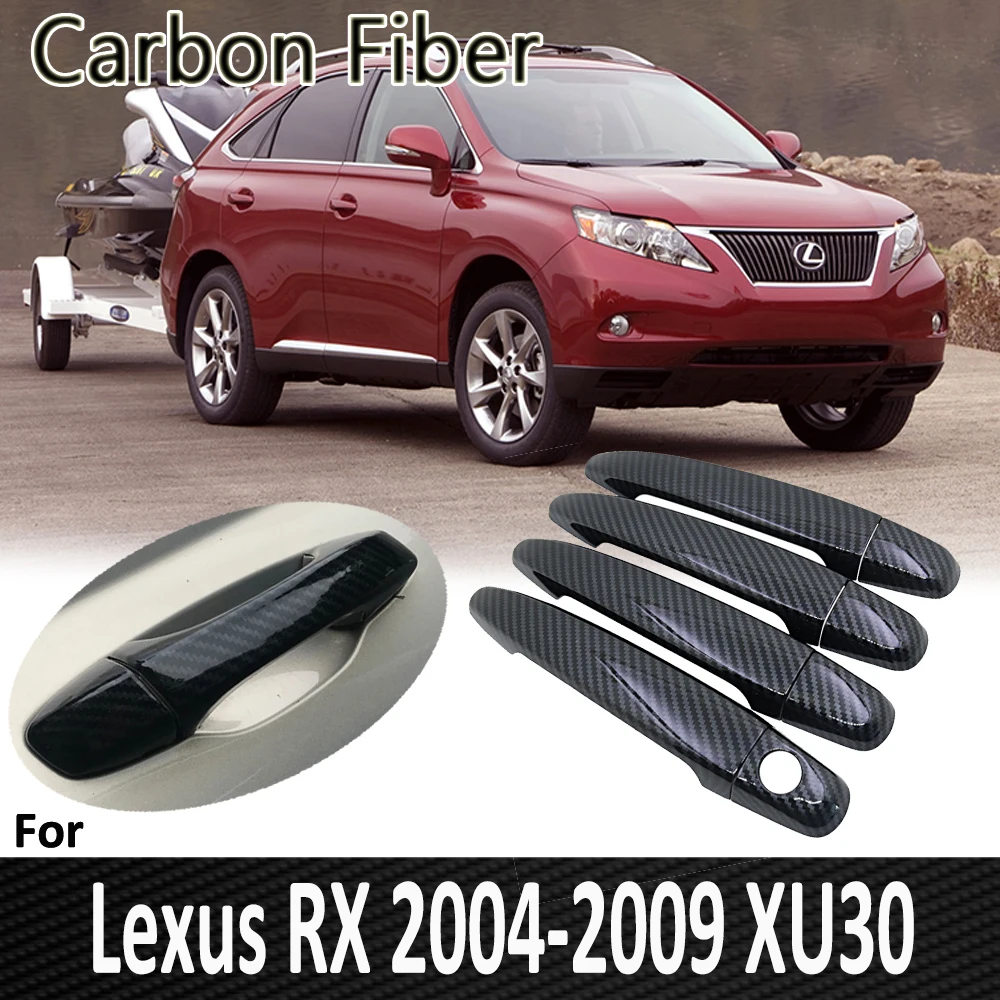Black Carbon Fiber for Lexus RX XU30 2004 2005 2006 2007 2008 2009 RX300 RX330 RX350 RX400h Door Handle Cover Car Accessories | Автомобили