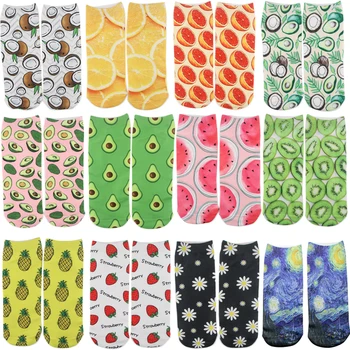

SP212 Wholesale 10pcs/lot Summer fruit cotton watermelon lemon strawberry avocado women Korean socks fashion street socks