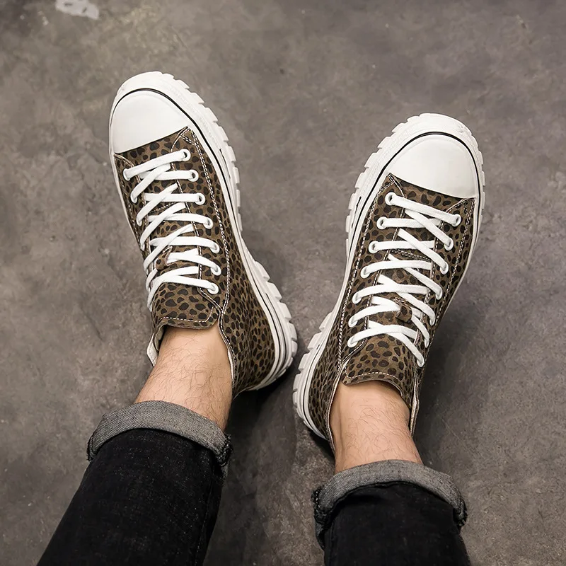 

Fanwo Fw3983 2019 Autumn And Winter New Style Fashion Hight-top Lace-up Leopord Pattern Casual Men Martin Boots