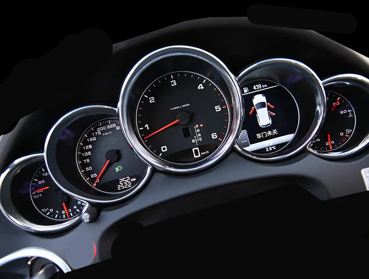 Silver Color Dashboard Meter Ring Cover Trim 5pcs for Porsche 911 991 2011