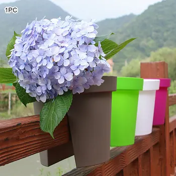 

1pcs Flower Bridge Hanging Planter Plant Pots Trough Fence Balcony Railing Rail Balcony Hanging Planter Pot