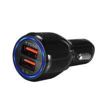 Автомобильное зарядное устройство Powstro 2.4A с двумя usb зарядками, быстрое зарядное устройство 3,0 стандарт для samsung Galaxy S6 htc M9 Nexus 6 LG G4