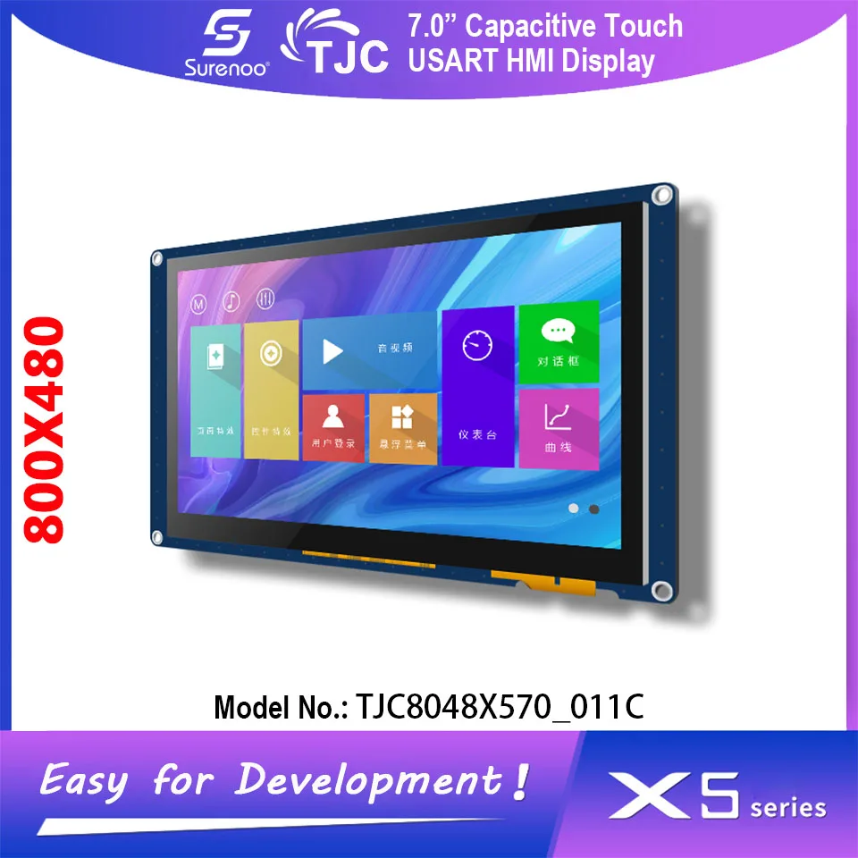 

7.0" 800X480 X5 TJC8048X570 X3 TJC8048X370 USART HMI Intelligent Serial TFT LCD Module Display Resistive Capacitive Touch Panel