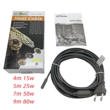 15 Вт 25 Вт 50 Вт 80 Вт 220 В водонепроницаемый провод, силиконовый резиновый рептилий тепловой кабель для согревания Vivarium нижней комнаты для домашних животных