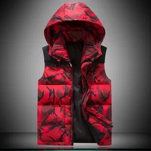 Новинка, мужской утепленный жилет в повседневном стиле, качественный приталенный осенне-зимний жилет без рукавов, брендовая одежда, камуфляжные Топы