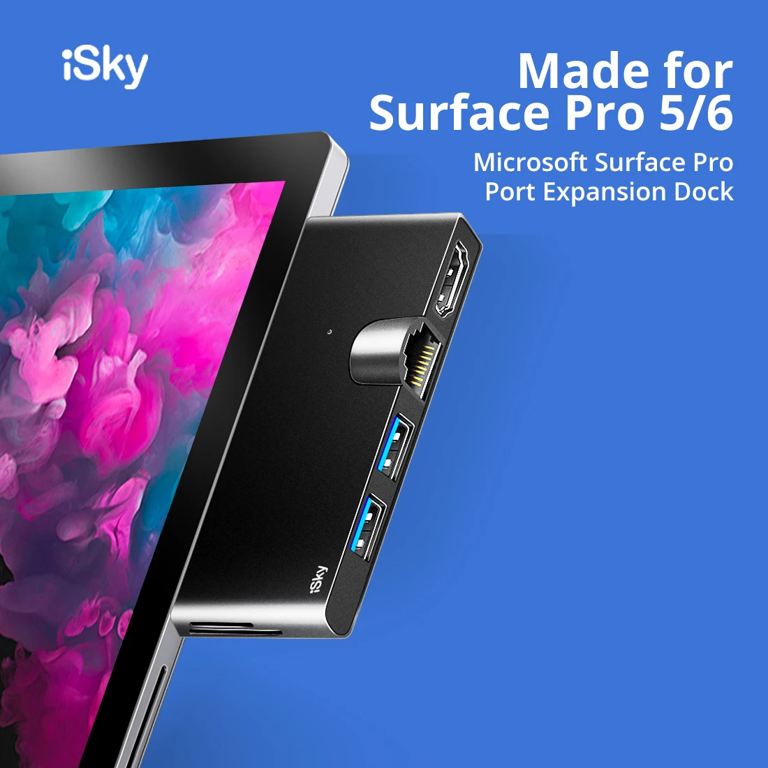 ISky для microsoft Surface usb-хаб для Surface Pro5 Pro6 концентратор Порт репликатор USB3.0 HDMI LAN Ethernet SD TF