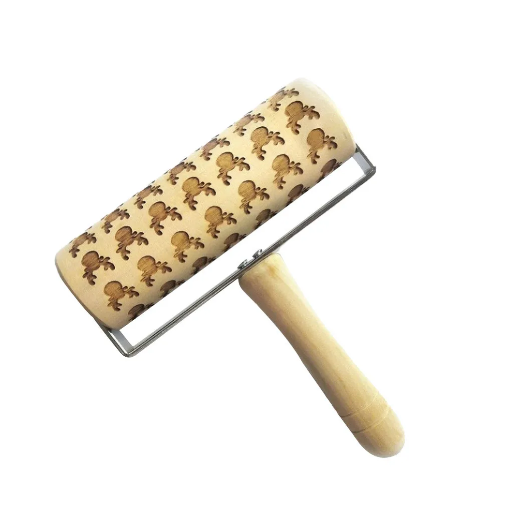 Тиснение Скалки формы для выпечки деревянные рождественские Скалки Выгравированные Diy Инструменты для выпечки печенья Детские кухонные принадлежности N8