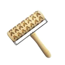 Тиснение Скалки формы для выпечки деревянные рождественские Скалки Выгравированные Diy Инструменты для выпечки печенья Детские кухонные принадлежности N8