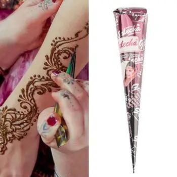 1pc 25g Natural Indian Henna Tattoo Ink Black White Brown Deep Red Mehndi Paste Cones