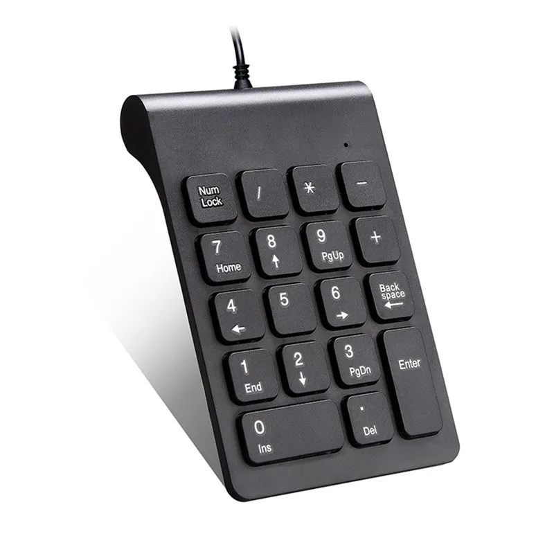 Тихая Удобная проводная USB PS/2 универсальная Ультратонкая цифровая клавиатура Numpad номер мини-клавиатура Черный w