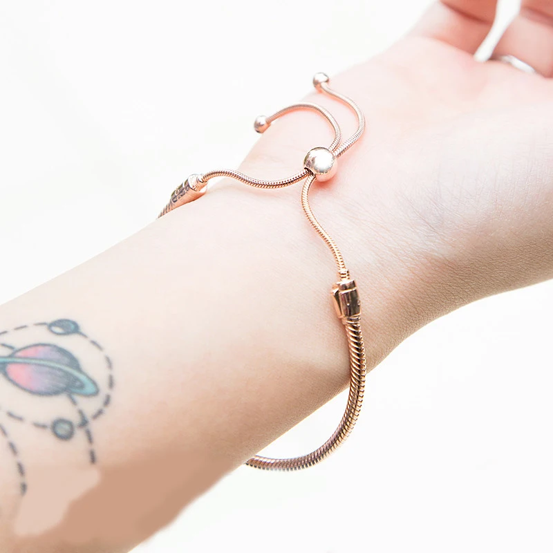 ЛМС [Распродажа] Новинка зимы моменты раздвижной браслет "Змейка" 1: 1 Ms. Модные подарок 925 серебро "сделай сам",, ювелирное изделие