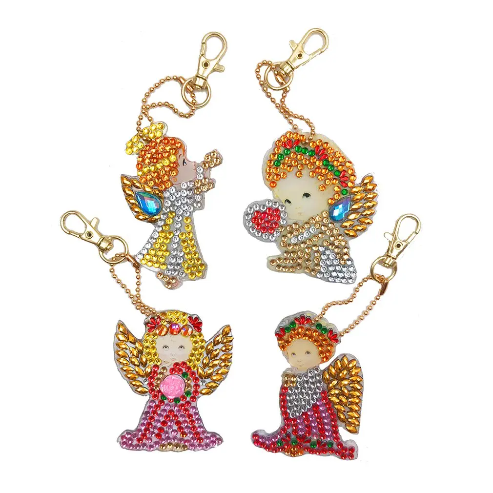 

Cartoon Doll Design Diy Diamond Keychain Painting Christmas Gift Full Drill Keyring Girl Jewelry Keyring