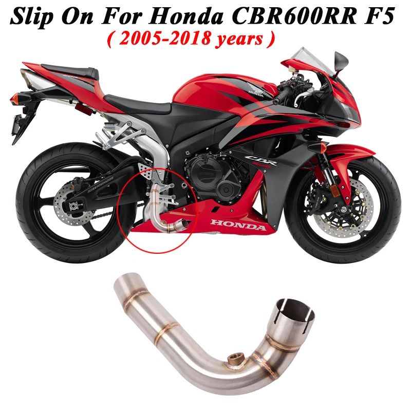 

Slip On For Honda CBR600RR F5 2005 - 2018 Motorcycle Exhaust Escape Muffler Modified Middle Tube Link Pipe Eliminator Enhanced