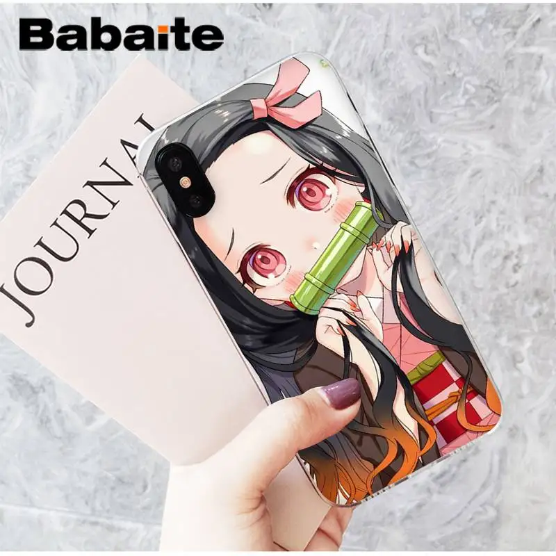 Babaite Kamado Nezuko Kimetsu No Yaiba мягкий черный чехол для телефона для iPhone 8 7 6 6S Plus X XS MAX 5 5S SE XR 11 11pro 11promax