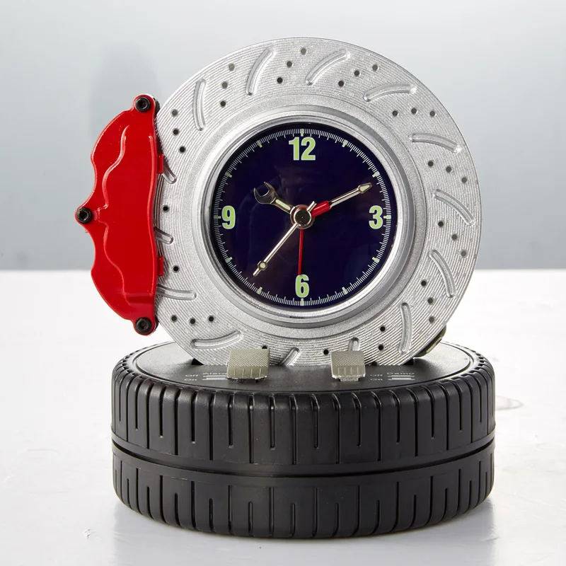 

Foreign Trade Rotating Brake Disc Modeling Alarm Clock Electronic Students Alarm Clock V8 Engine Sound Customizable Processing