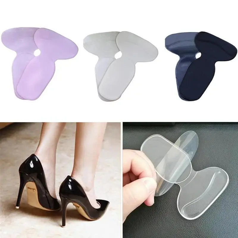 1 Pair Woman Thread Soft Insert Heel Liner Grips Silicone Insole High Heel Pads