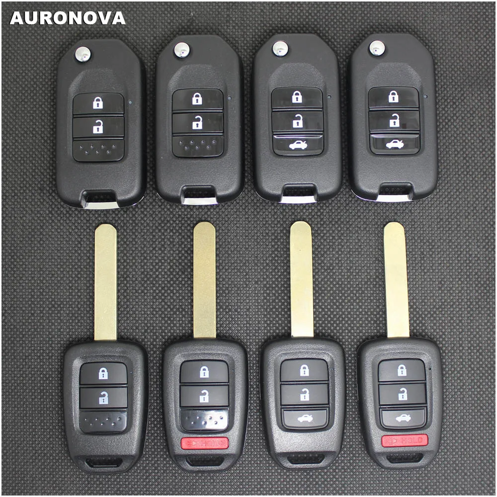 Auronva новый обновленный складной чехол для ключей Honda Accord City Fit Odyssey 2 кнопки