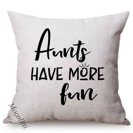 Black Nordic Letter Print Aunt Inspiration Pattern Decoration Sofa Cushion Cover Cotton Flax Chair Throw Pillows Cover almofadas K171-1