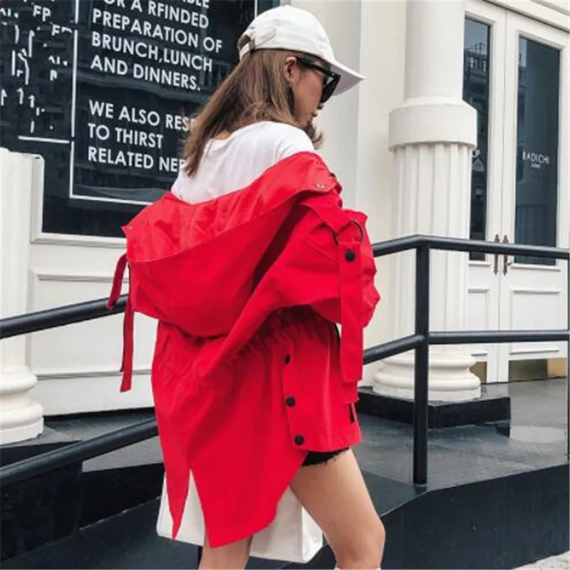 Модные короткие ветровки женские Весна Осень Новые корейские свободные BF короткие manchic рабочие с капюшоном Тренч для женщин X308