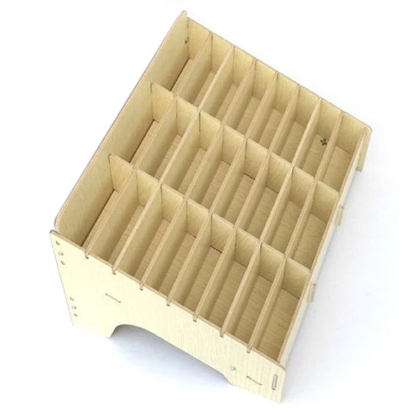 Promotion-Multifunctional Wooden Storage Box Desktop Office 24 Grid Rack Mobile Phone Repair Tool Box Motherboard Display Acces