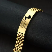 Vnox, стильные мужские браслеты, золотой тон, нержавеющая сталь, персонализированная гравировка ID, Наручные Подарочные браслеты для отца