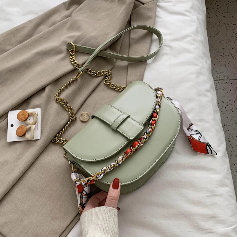 

Ribbons chain small square bag fashion wild shoulder bag mobile phone bag quality PU leather diagonal casual tide bag girl bag